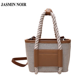 Jasmin NOIR กระเป๋าถือ กระเป๋าสะพายไหล่ ผ้าแคนวาส สีตัดกัน สําหรับสตรี