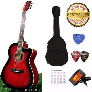 At First กีตาร์โปร่ง  Acoustic Guitar 40 รุ่น AG07RDS SET