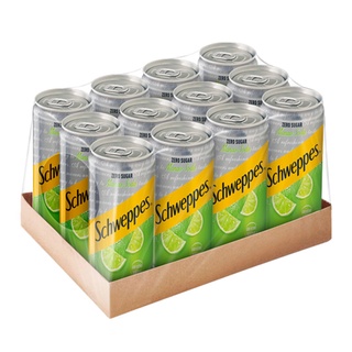 ชเวปส์ มะนาวโซดา ไม่มีน้ำตาล 330ml ยกแพ็ค 12กระป๋อง SCHWEPPES LEMON SODA NO SUGAR สีเขียว