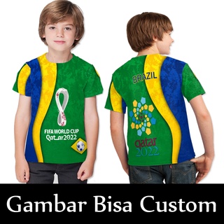 เสื้อยืด พิมพ์ลาย Brazil Fullprint สําหรับเด็ก