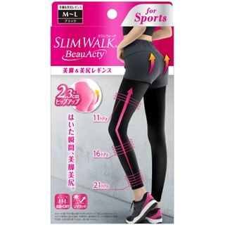 SLIM WALK Beau-Acty ขาสวย &amp; กางเกงเลคกิ้ง / PIP / สไตล์กางเกง / สำหรับกีฬา / ถุงเท้าแรงดัน / ส่งตรงจากญี่ปุ่น