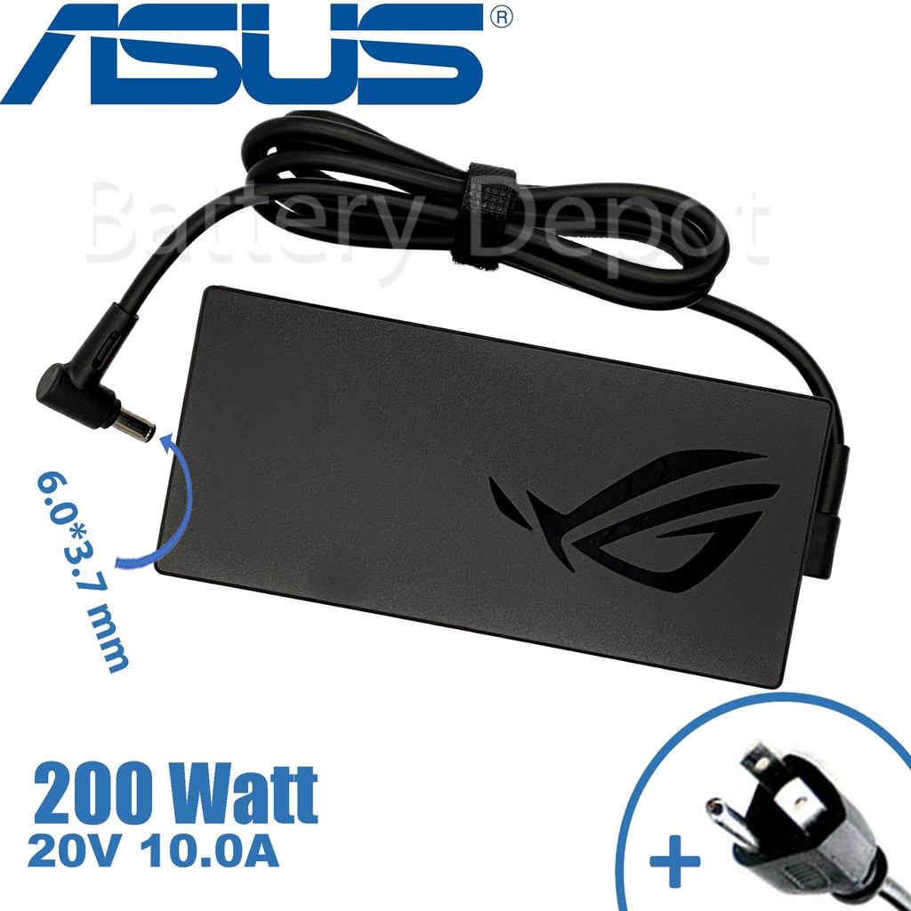 Asus Adapter ของแท้ 200W 20V / 10A หัว Jack ขนาด 6.0*3.7mm สายชาร์จ Asus TUF A17 FA706QM / TUF Gaming F15 FX506 FX506HM
