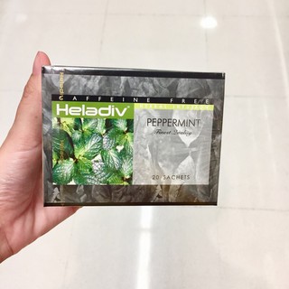 ไม่มีคาเฟอีน!! ชาดำกลิ่นมินต์ เปปเปอร์มินต์ ชาซีลอน ชามินต์ เฮลาดีฟ Heladive Peppermint Caffeine free 20 ซอง 30g