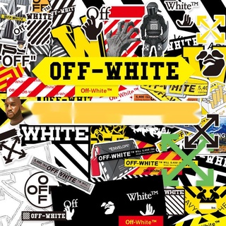 สติกเกอร์ ลาย OFF-WHITE สําหรับติดตกแต่งตู้เย็น สเก็ตบอร์ด กระเป๋าเดินทาง กีตาร์ แล็ปท็อป 50 ชิ้น