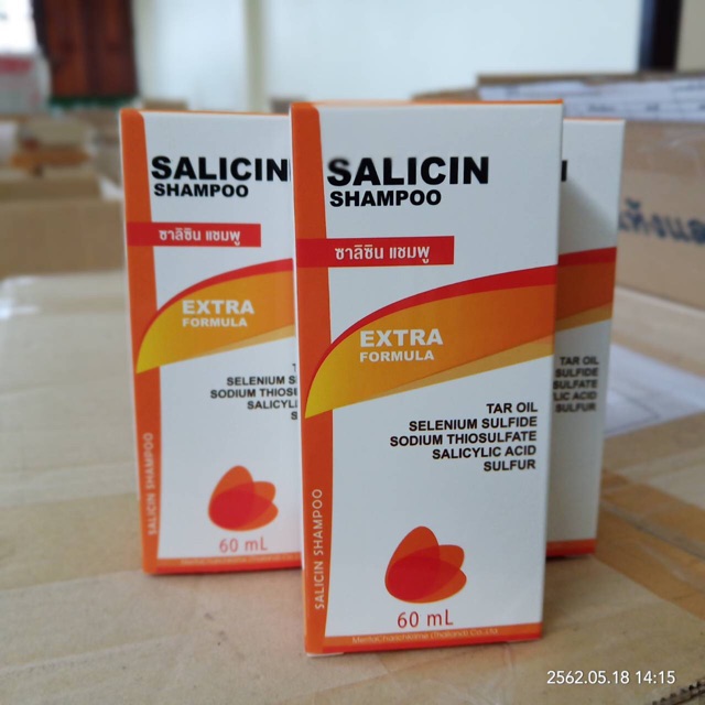 Salicin shampoo ซาลิซิน เเชมพู. (รักษาเชื้อรา สะเก็ดเงิน คันหนังศีษะ)