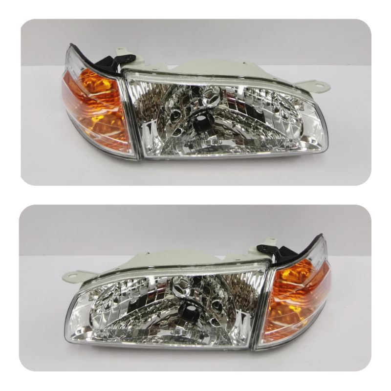 ไฟหน้า​ ไฟหน้า​แต่ง​ TOYOTA​ AE110​ AE111​ ลายเพชร​โคมขาว​ (รุ่นตูดเป็ด)​