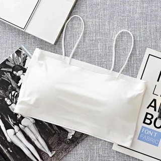 สินค้าพร้อมส่างจากไทย💥LoveIs Bra💥 (N114) สายเดียว Crop ผ้าไหม ผ้าลื่นมาก ใส่แบบ Cool Cool