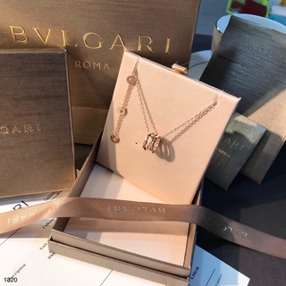 Bvlgari สร้อยคอ ประดับเพชร สีโรสโกลด์ สไตล์คลาสสิก ของขวัญ k831