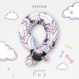 RESTIER SCARF PILLOW - PUG หมอนรองคอปั๊ก