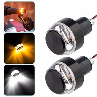 ไฟปลายแฮนด์ ไฟหรี่ขาว/ไฟเลี้ยวส้ม มอเตอร์ไซค์ LED 12v วัสดุอลูมิเนียม/ 2สี