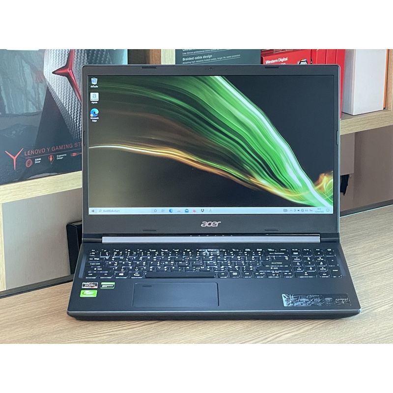 Acer Aspire 7 A715 -R7RS Ryzen 5 5500U SSD512GB RAM8GB GTX 1650 (4GB GDDR6) คีย์ไฟ สินค้ามือสอง