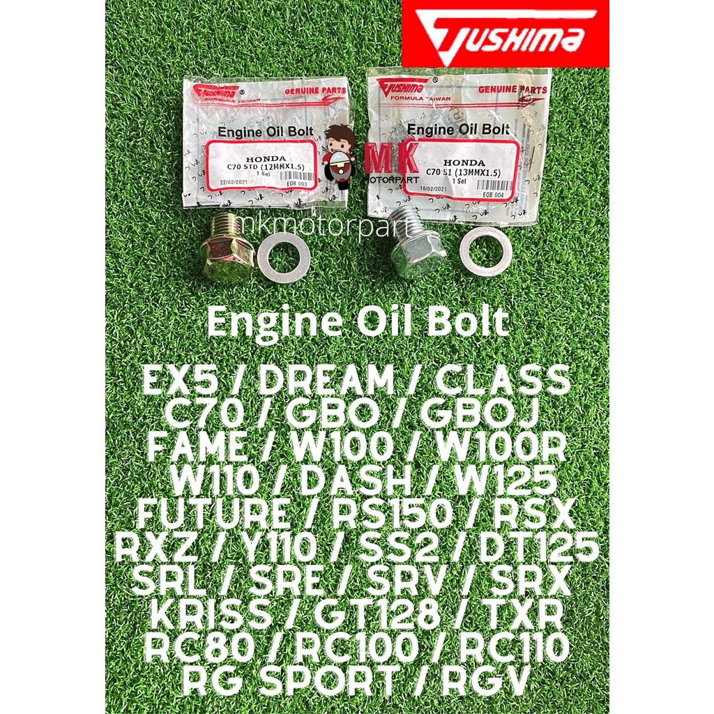 (Tushima) น้ํามันถั่วท่อระบายน้ํา Bolt C70 Ex5 Dream Class GBO Fame Wave Dash Future RS150 RXZ Y110 