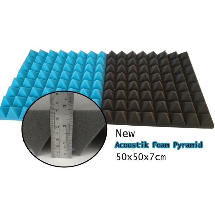 Pyramid Soundproofing Foam - Pyramid Acoustic Foam - Studio Soundproofing Foam 50x50x7cm