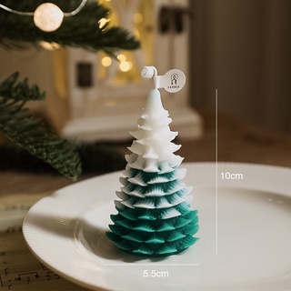 christmas tree candles เทียนต้นคริสต์มาส สีเขียว เทียนหอม ตกแต่งคริสต์มาส เทียนตกแต่งห้อง