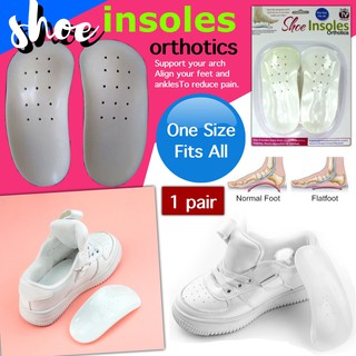 Shoe insoles orthotics แผ่นใส่อุ้งเท้าเสริมสรีระแผ่นเท้า 1 กล่องบรรจุ 1 คู่