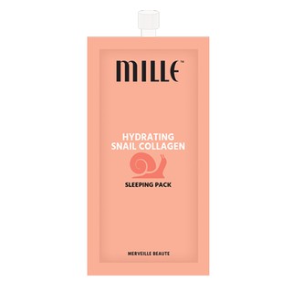 Mille มาร์สบำรุงผิวแบบซองพกพา Hydrating Snail Collagen Sleeping Pack 7g. (1 ซอง)