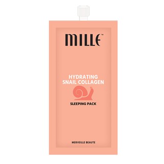 Mille มาร์สบำรุงผิวแบบซองพกพา Hydrating Snail Collagen Sleeping Pack 7g. (1 ซอง)