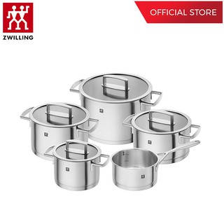 ZWILLING ชุดหม้อสแตนเลสสตีล รุ่น Zwilling Vitality  เซท 5 ชิ้น กระจายความร้อนดี สีเงิน  N66460000