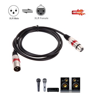 3Pin สายไมโครโฟน สายสัญญาณ XLR ยาว 1m. สำหรับต่อมิกเซอร์เครื่องขยายเสียงสเตอริโอ คุณภาพดี