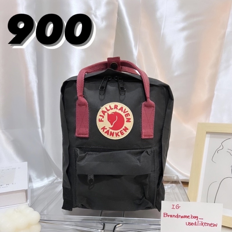 กระเป๋า Kanken mini มือสองของแท้💯 สีดำหูแดง📌ส่งต่อ ราคา 900บาท