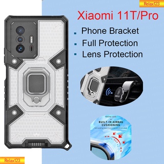 สำหรับ Xiaomi 11T 11 T Pro 4G 5G เคสโทรศัพท์เลนส์กล้องป้องกันแม่เหล็กที่วางขาตั้งเกราะกันกระแทกเคสฝาหลังแข็ง