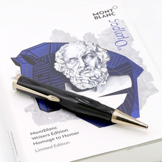 ปากกามือสอง ของแท้ ปากกาหมึกแห้ง Montblanc Homage to Homer Rollerball Pen Fineliner Limited