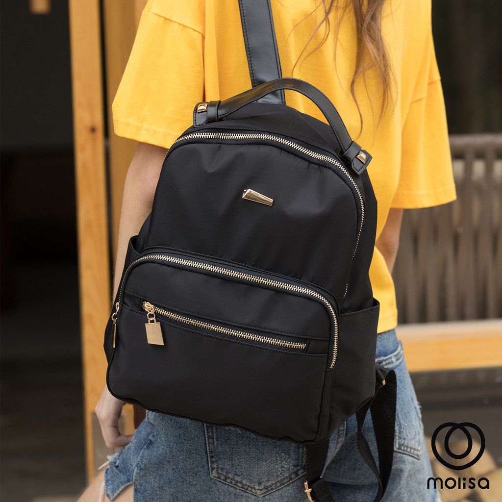 MOLISA Bags Backpack กระเป๋าเป้แฟชั่น กระเป๋าสะพายหลังสีดำ 8029 กระเป๋า ...