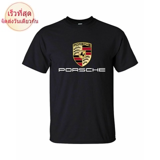 เสื้อยืดผ้าฝ้าย เสื้อยืด ผ้าฝ้าย พิมพ์ลาย Porsche   สไตล์คลาสสิก สําหรับผู้ชาย