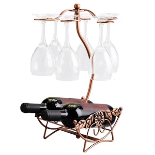 ที่วางขวดไวน์ แขวนแก้วไวน์ ลวดเหล็กMaple Leaf Hollow Wine Rackยืนแขวนแว่นตาStemware Rack