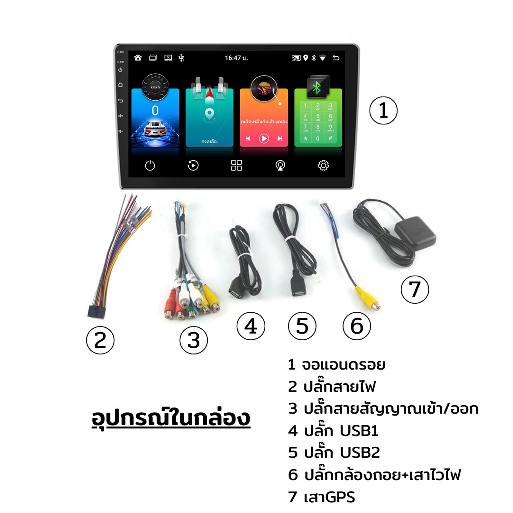 จอแอนดรอย 7 9 10 Ram2 Ram4 Wifi GPS Android แท้ 2din วิทยุติดรถยนต์ 7 ...