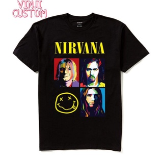 เสื้อยืดคอกลมเสื้อยืด NIRVANA ขนาดใหญ่ สไตล์วินเทจ สําหรับผู้ชาย และผู้หญิง ไซซ์ S M L XL XXL 3XL 4XL เสื้อยืด ซักทําควา