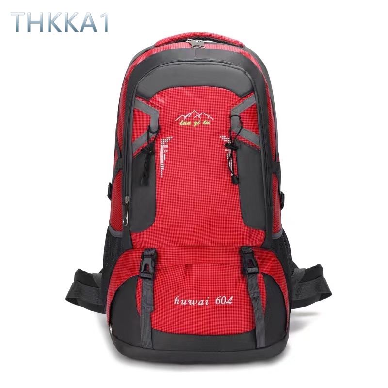 THKK--60L กระเป๋าใส่อุปกรณ์ปีนเขากลางแจ้งความจุขนาดใหญ่ เหมาะสำหรับการเดินทางทุกประเภท กันน้ำและทนต่อการสึกหรอ มี 6 สีให
