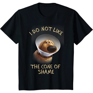 เสื้อยืดผ้าฝ้ายพรีเมี่ยม เสื้อยืด พิมพ์ลายกราฟิก Disney Pixar Up Dug Sad Cone Of Shame