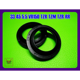 YAMAHA VR150 TZR TZM TZR-RR FRONT SHOCK SEAL (33 45 5.5) SET (1 PAIR) // ซีลกันฝุ่นโช๊คหน้า (33 45 5.5) ( 1 คู่ ) สีดำ