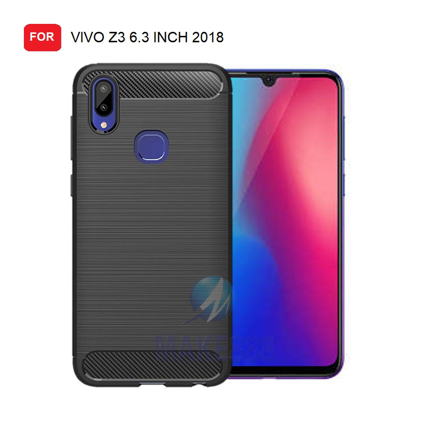 เคส Ipaky Carbon Fiber VIVO Z3 | Z3i | Z3X 6.3 INCH 2018 Softcase กันกระแทก TPU สีดํา
