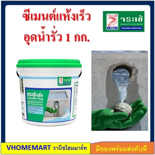 วอเตอร์ปลั๊ก จระเข้ปลั๊ก ซีเมนต์แห้งเร็ว อุดน้ำรั่ว หยุดน้ำรั่วทันที ขนาด 1กก. Water Plug 1 KG.