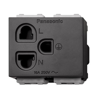 เต้ารับเดี่ยว 3 ขา+ม่านนิรภัย PANASONIC WEGN 1181H สีเทา SINGLE SOCKET PANASONIC WEGN WITH SAFETY SHUTTER 1181 H 3-PIN G