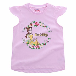 1005B" เสื้อยืดเด็กผู้หญิง Disney Cinderella Girls T-shirt-Cinderella Print T-shirt 100% cotton