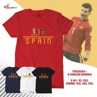 คอลูกเรือเสื้อยืด พิมพ์ลาย Distro World Cup World Cup Qatar Cup 2022 สไตล์สเปน ไซซ์ 30s สําหรับผู้ชาย และผู้หญิงS-5XL