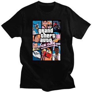 [COD]เสื้อยืดคอกลม แขนสั้น ผ้าฝ้าย พิมพ์ลายกราฟฟิค Grand Theft Auto Vice City GTA GAME 14 สี สําหรับผู้ชายS-5XL