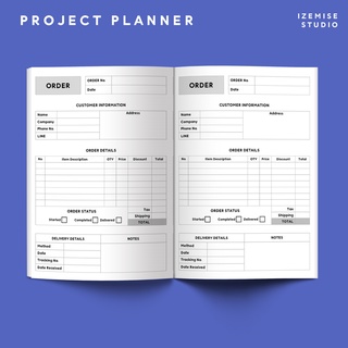 ORDER ProjectPlanner - สมุดจดบันทึกออเดอร์ แบบละเอียด