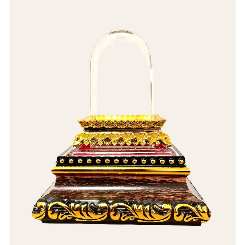 ชุดครอบพระฐานบัวทองพร้อมฐานสีโอ้คลายไทย ชุดเล็ก [สีโอ้ค]