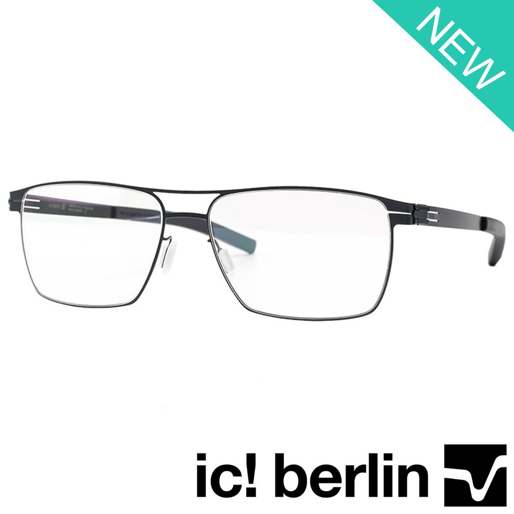 Ic Berlin แว่นตา สีดำ กรอบแว่นตา กรอบเต็ม ขาข้อต่อ วัสดุ สแตนเลส สตีล (สำหรับตัดเลนส์) Eyewear Top G