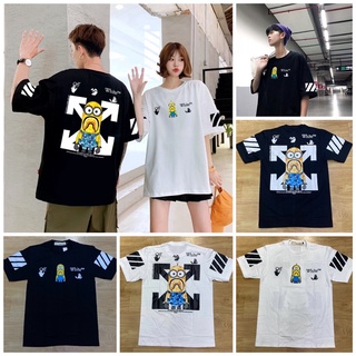 เสื้อยืดคอกลมมินเนี่ยน x Offwhite ⛔️💯Cotton💯S-5xl เสื้อเชิ้ตออฟไวท์ เสื้อยืดพลัสไซส์