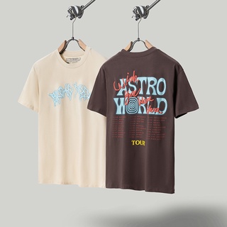 สินค้าพร้อมส่ง ! เสื้อยืดแขนสั้น พิมพ์ลายตัวอักษร Travis Scott Astroworld แฟชั่นฤดูร้อน สําหรับผู้ชายและผู้หญิง