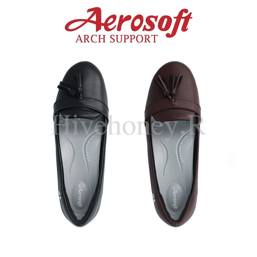 ☁️CW3132☁️ รองเท้าคัทชูเพื่อสุขภาพ aerosoft arch support(แอโร่ซอฟ)