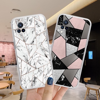 สีสันเรียบง่าย เคส VIVO V21 V2050 V2066 4G 5G เคสโทรศัพท์เคสกันกระแทกซิลิโคนใสนุ่มเต็มกล้องปก 301-1