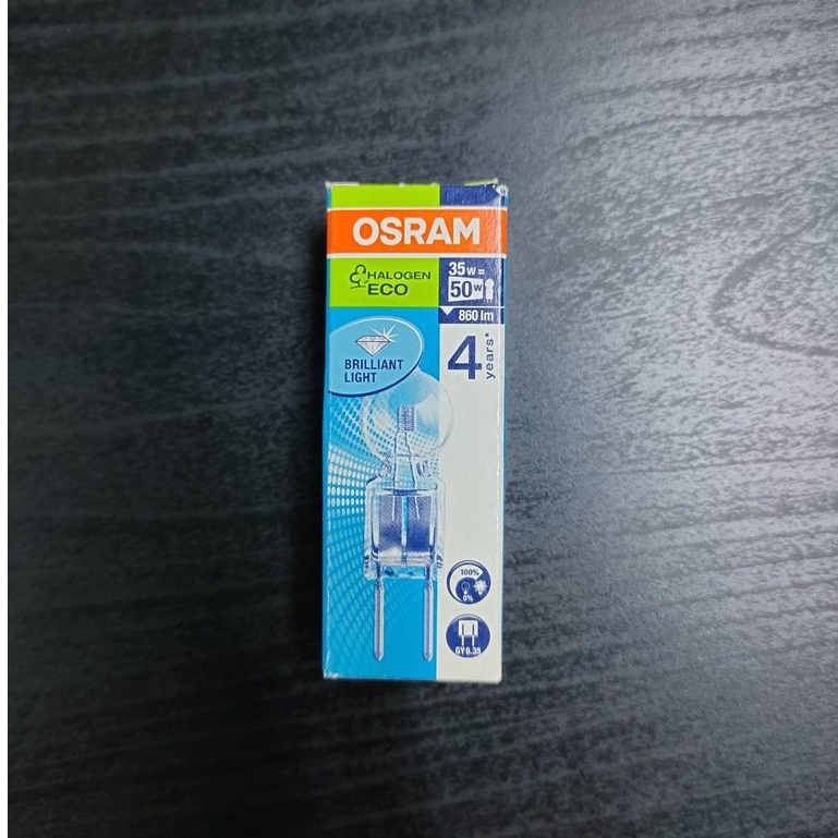 ( ส่งด่วน ) OSRAM หลอดไฟแคปซูล GY6.35  35W 12V / HALOSTAR ECO 64432 . 2900K