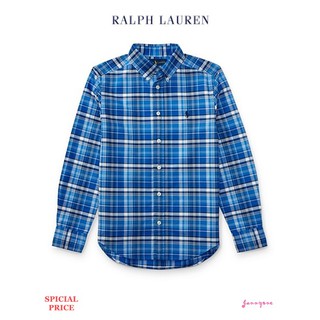 RALPH LAUREN CHECKED COTTON OXFORD SHIRT