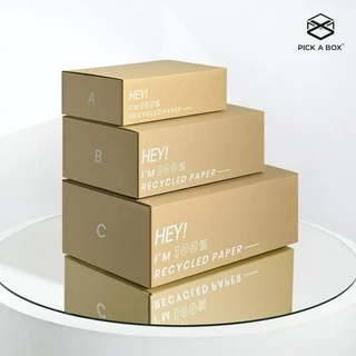 กล่อง ECO BOX (Size AB) - 20 ใบ : กล่องพัสดุรักษ์โลกผลิตจากเยื่อไม้รีไซเคิล PICK A BOX